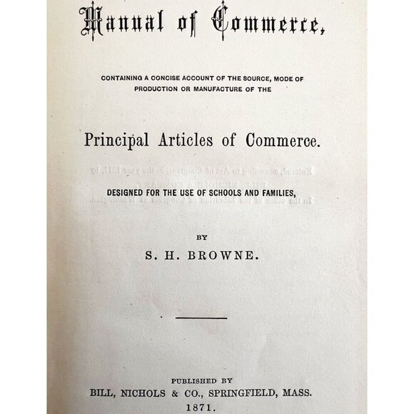 The Manual Of Commerce Principle Articles 1871 Victorian First Edition HC E73 - Picture 2 of 5